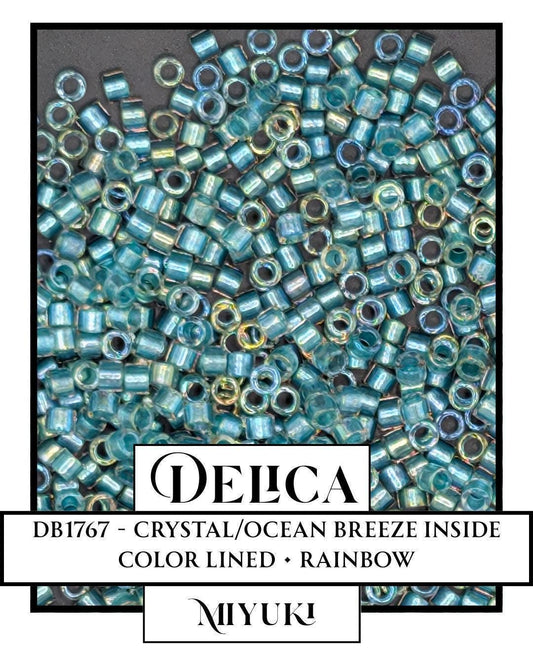 DB1767-Crystal/Ocean Breeze ICL*/R| Miyuki Delica Size 11/0  for Jewelry Making & Bead Weaving   (7.5g pkg)