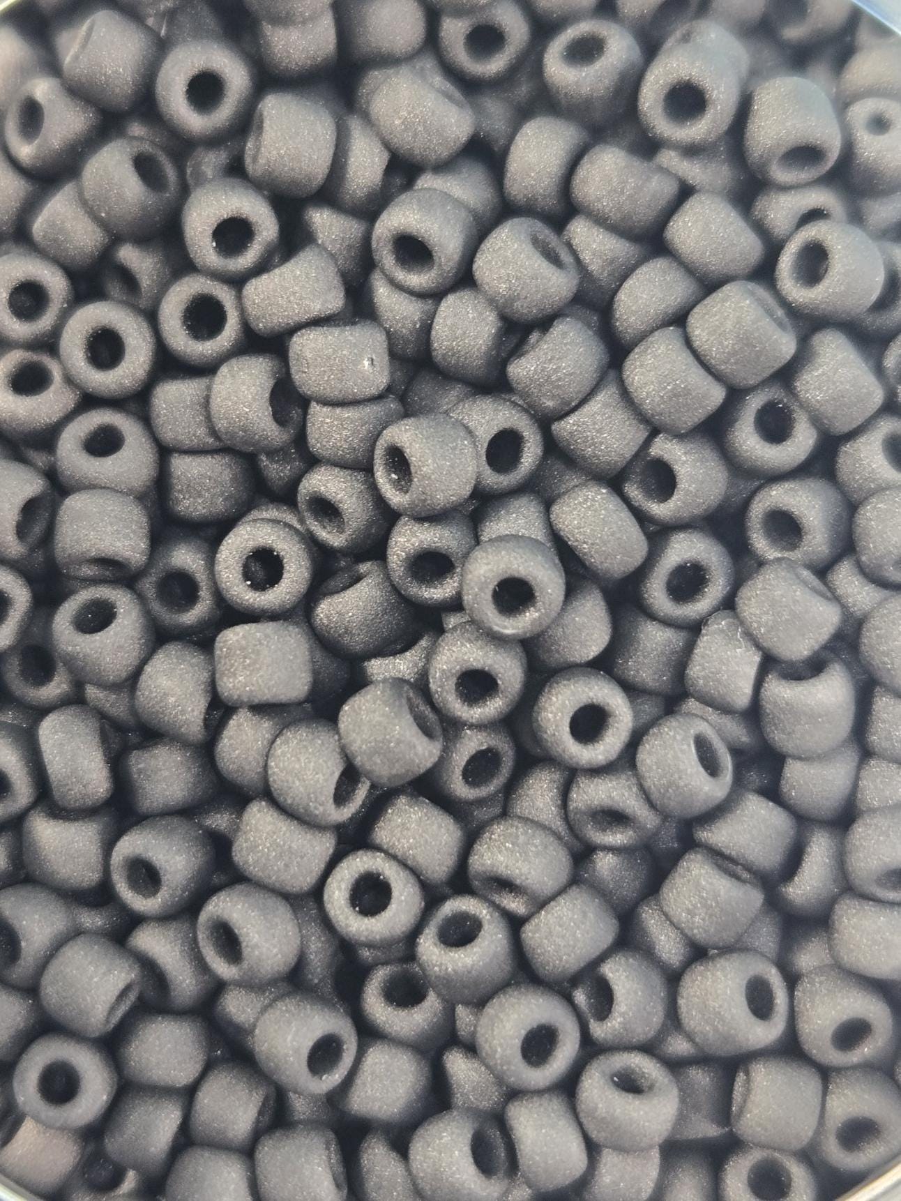 Opaque Matte Black  8/0 Round Japanese Seed Beads (15g pkg)