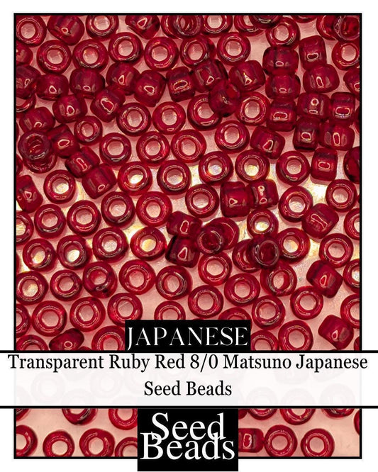 8276SB Transparent Ruby Red 8/0 (15g pkg)