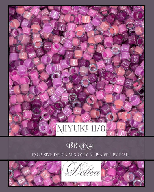 DBMIX41 Miyuki Delica Custom Mixes By Leah | For Jewelry Making, Crafting, and Beadwork   (7.5g pk)