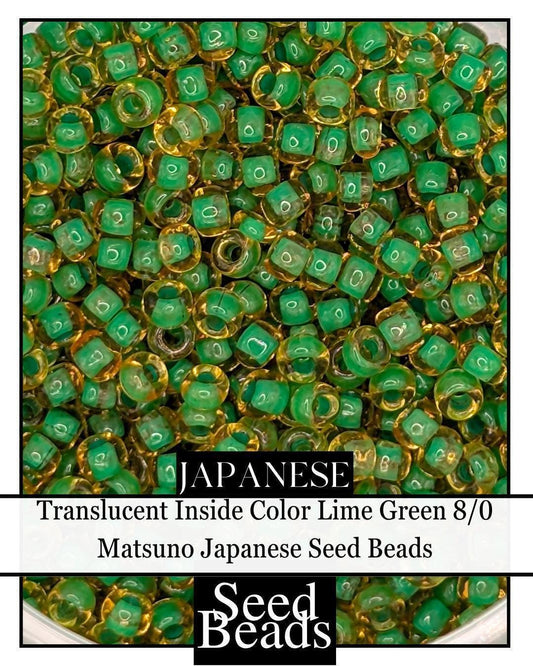 8320SB Translucent Inside Color Lime Green 8/0 (15g pkg)