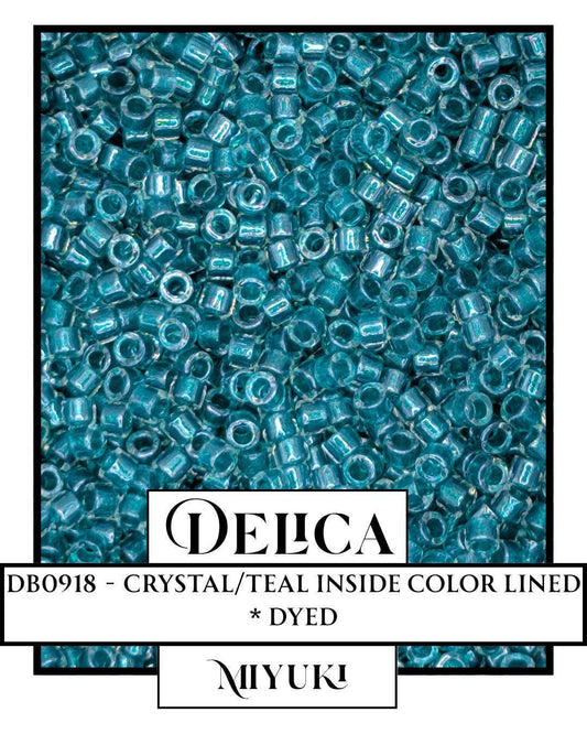 DB0918 - Sparkling Aqua Green Lined Crystal | Miyuki Delica Size 11/0  for Jewelry Making & Bead Weaving   (7.5g pkg)