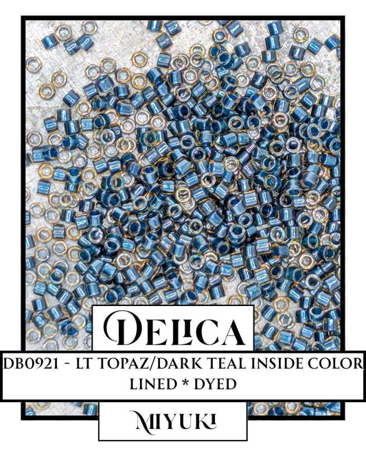 DB0921 - Sparkling Blue Lined Topaz | Miyuki Delica Size 11/0  for Jewelry Making & Bead Weaving   (7.5g pkg)