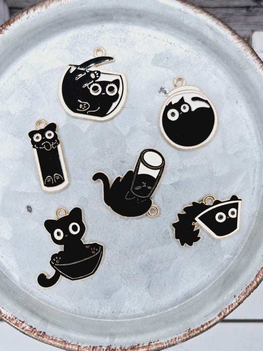 Gold Plated Kitty Charms: DIY Jewelry Making Supplies