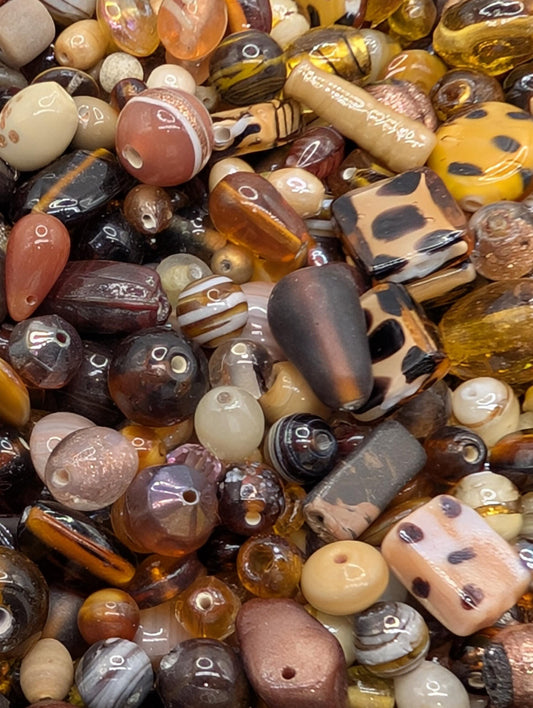 Bulk Lampwork Glass Beads: Earthy Tones, Artisan Jewelry Making  30g Pkg