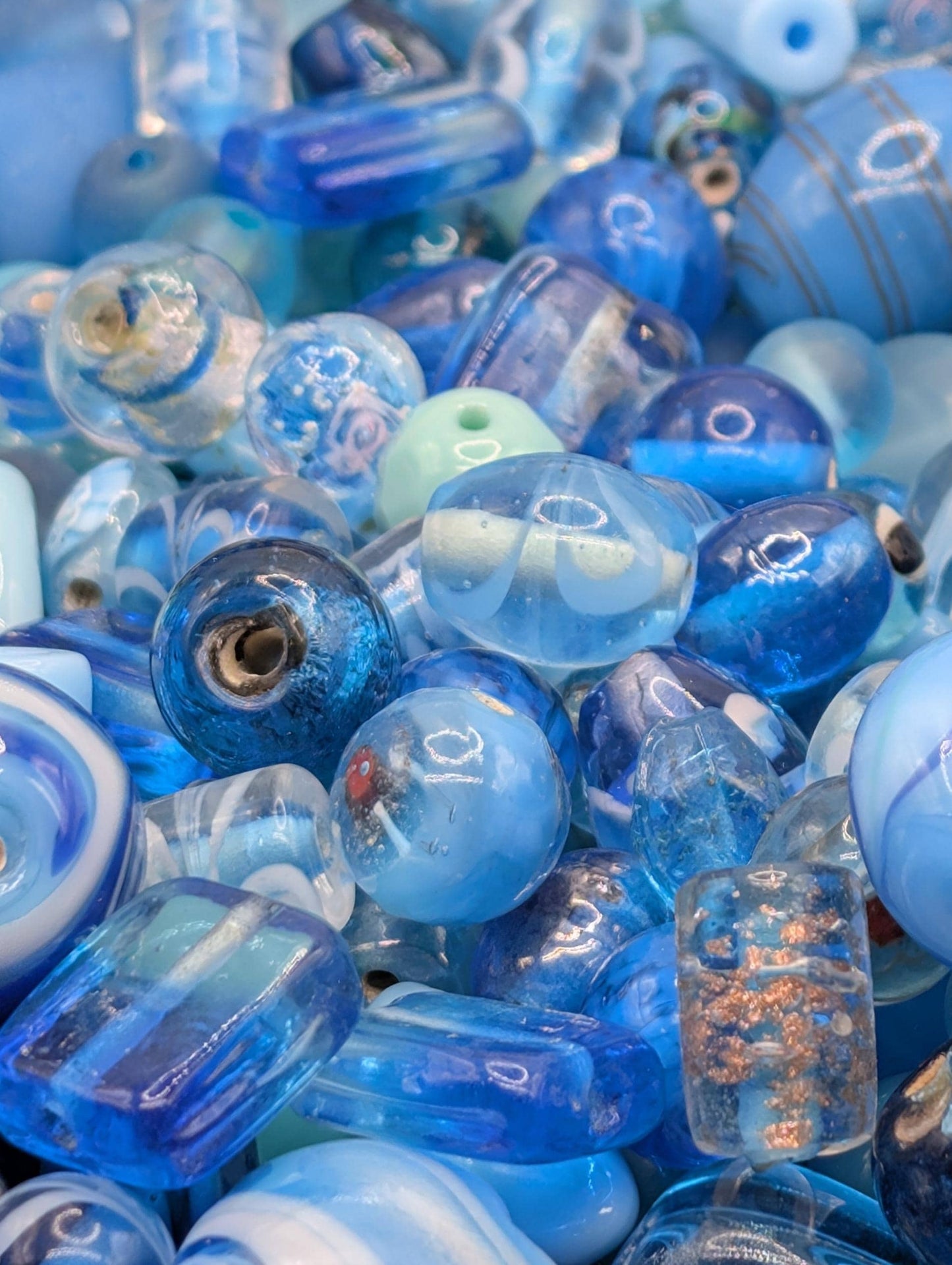 Bulk Handcrafted Lampwork Glass Beads for Jewelry Making: Vibrant Pink Artisan Creations in Bulk (30g Pkg)
