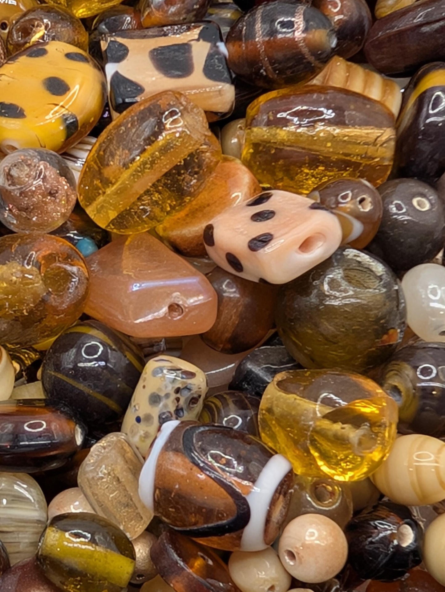 Bulk Lampwork Glass Beads: Earthy Tones, Artisan Jewelry Making  30g Pkg
