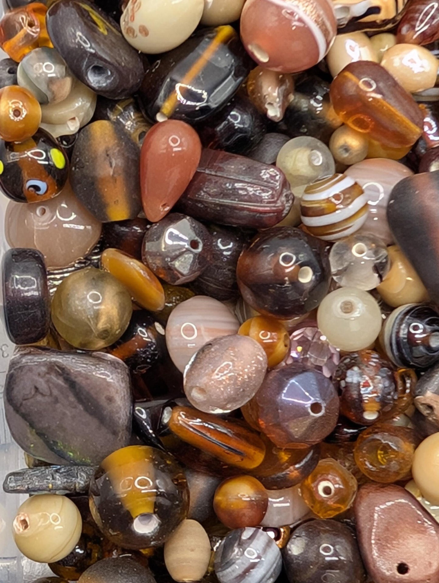 Bulk Lampwork Glass Beads: Earthy Tones, Artisan Jewelry Making  30g Pkg