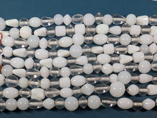 Handmade India Glass Beads: Clear & White Jewelry Making Supplies