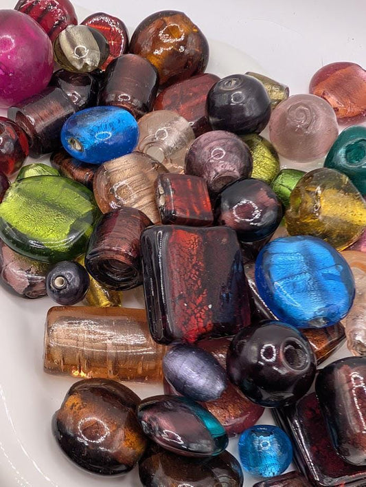 Bulk Handcrafted Mixed Lampwork Large Foil Beads Bulk For Crafts and Jewelry Making