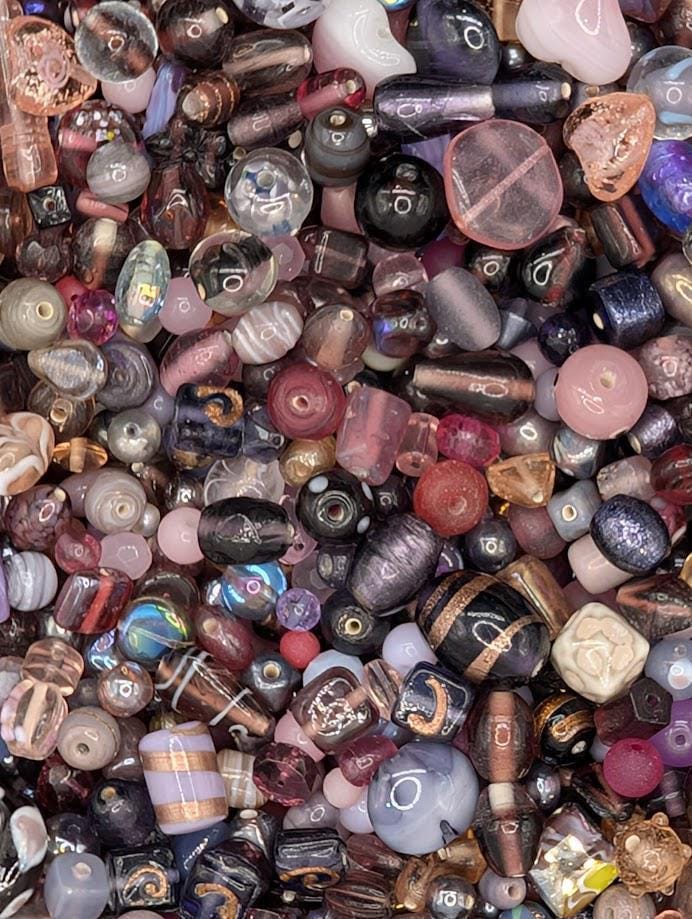 Bulk Handcrafted Lampwork Glass Beads for Jewelry Making: Vibrant Pink Artisan Creations in Bulk (30g Pkg)