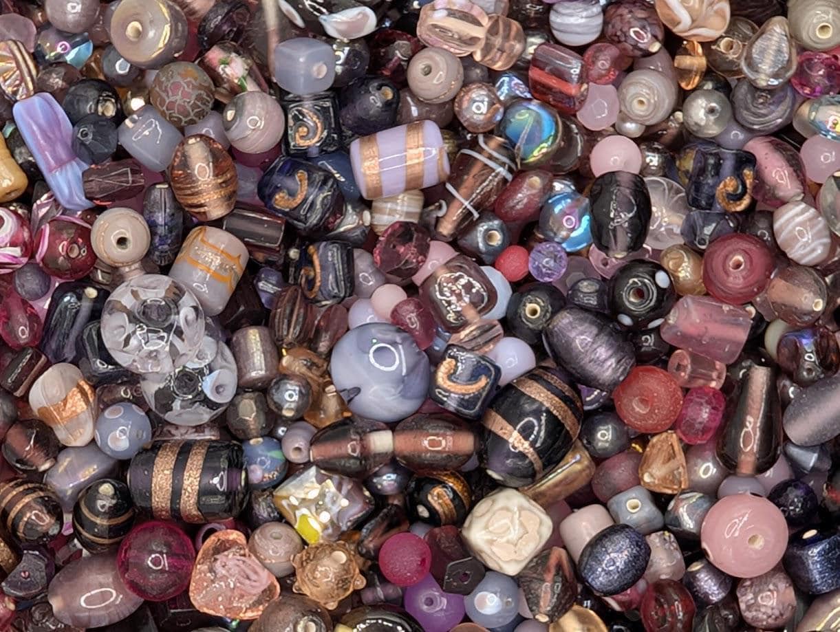 Bulk Handcrafted Lampwork Glass Beads for Jewelry Making: Vibrant Pink Artisan Creations in Bulk (30g Pkg)