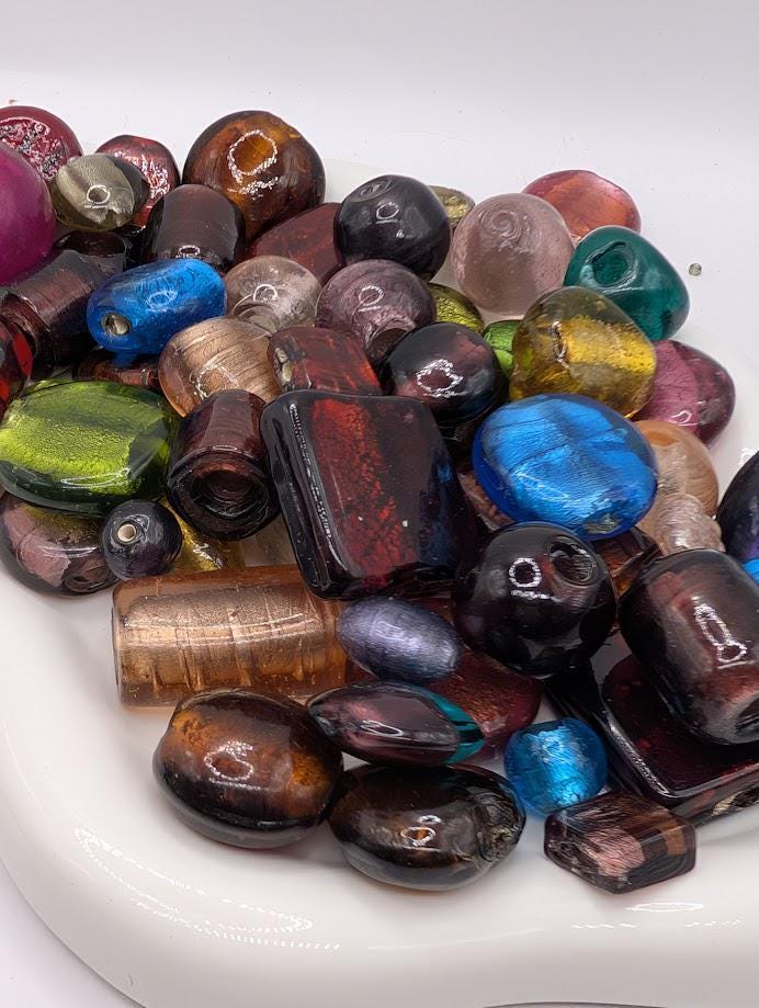 Bulk Handcrafted Mixed Lampwork Large Foil Beads Bulk For Crafts and Jewelry Making
