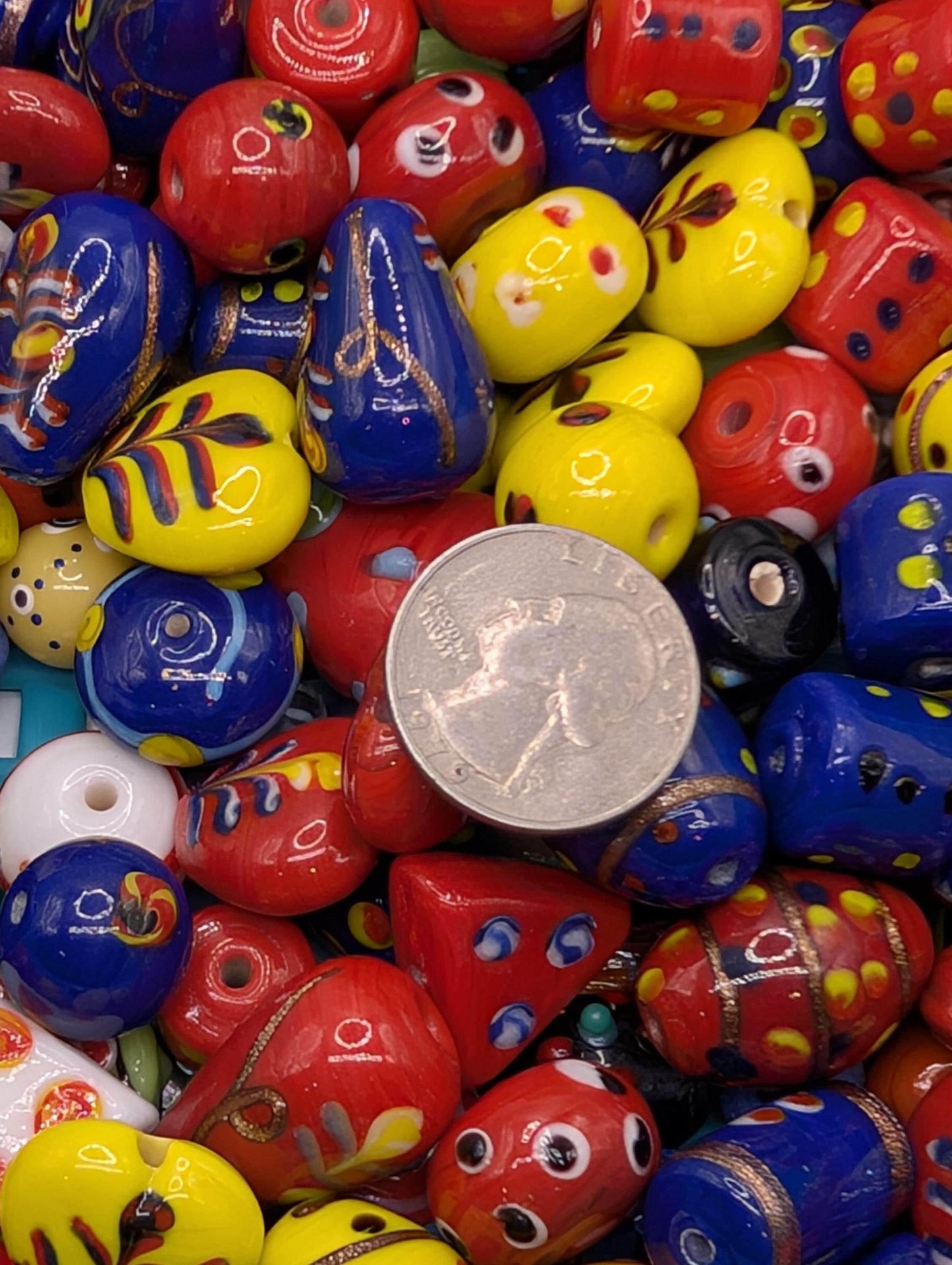 Bulk Lampwork Glass Bead Mix: Handcrafted Artisan Jewelry Making (10 beads)