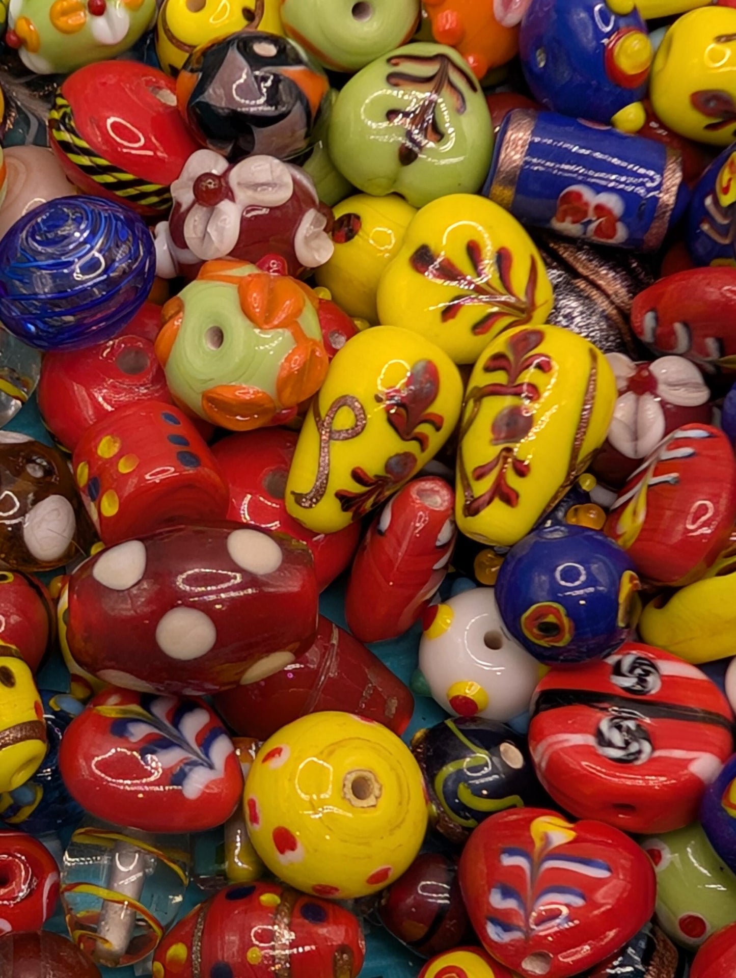 Bulk Lampwork Glass Bead Mix: Handcrafted Artisan Jewelry Making (10 beads)