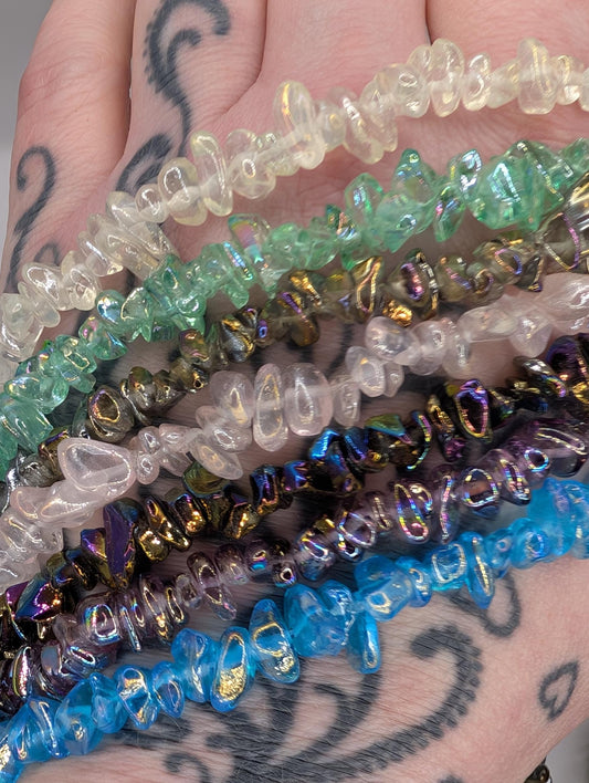 36" Strands Glass Fire Polished Chip Beads For Jewelry Making and Crafts