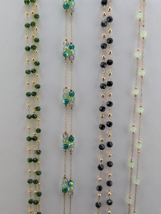 Gold Plated Brass Beaded Chain for Jewelry Making (1 meter)