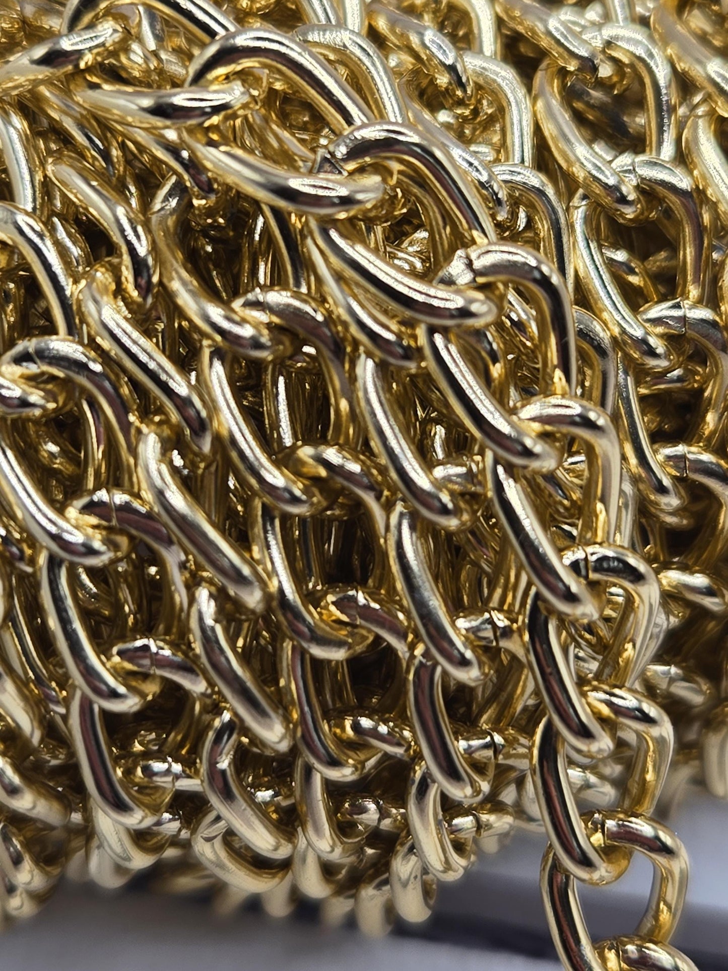 Gold Plated Brass Curb Chain: Chunky Twisted Link Jewelry Making
