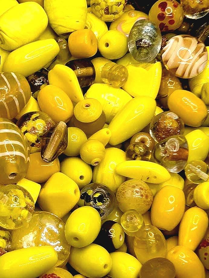 Yellow Glass Bead Mix  (30g Pkg)