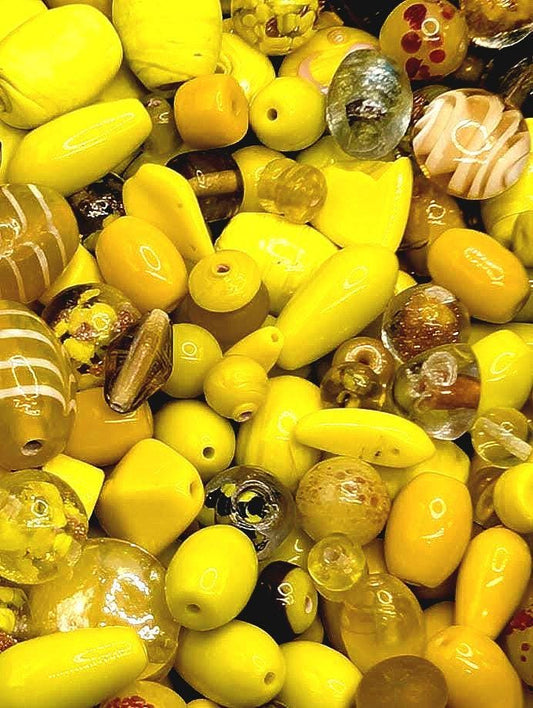 Yellow Glass Bead Mix  (30g Pkg)