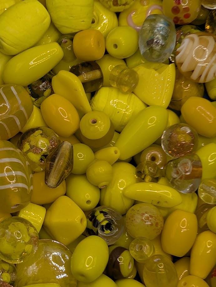 Yellow Glass Bead Mix  (30g Pkg)