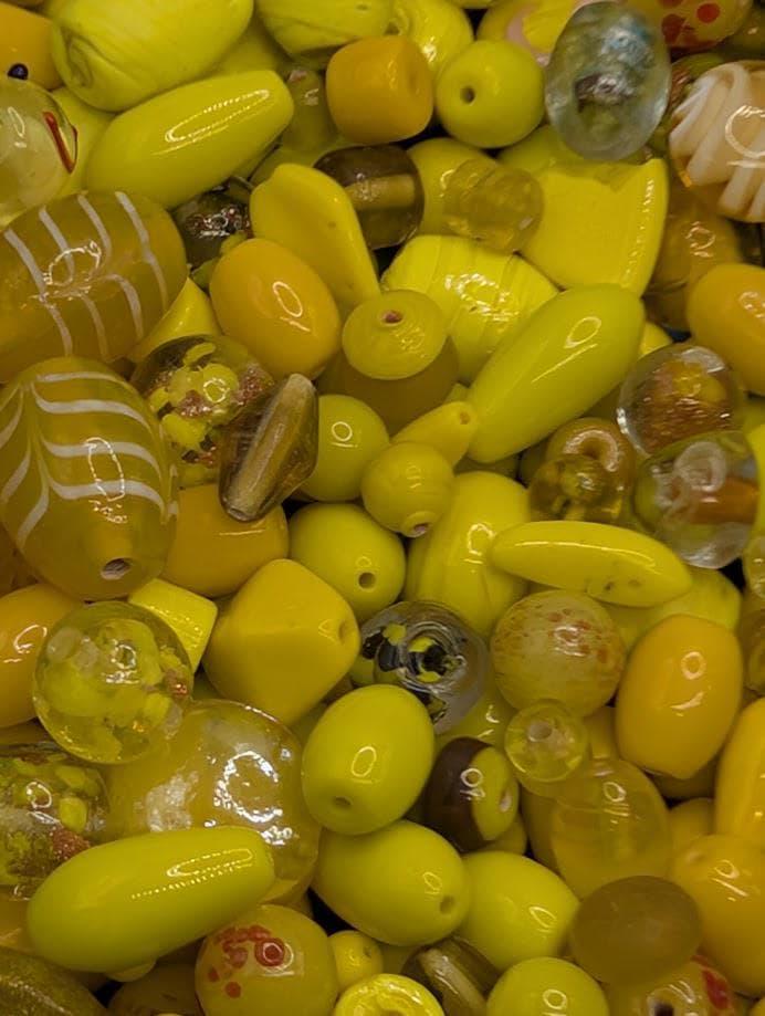 Yellow Glass Bead Mix  (30g Pkg)
