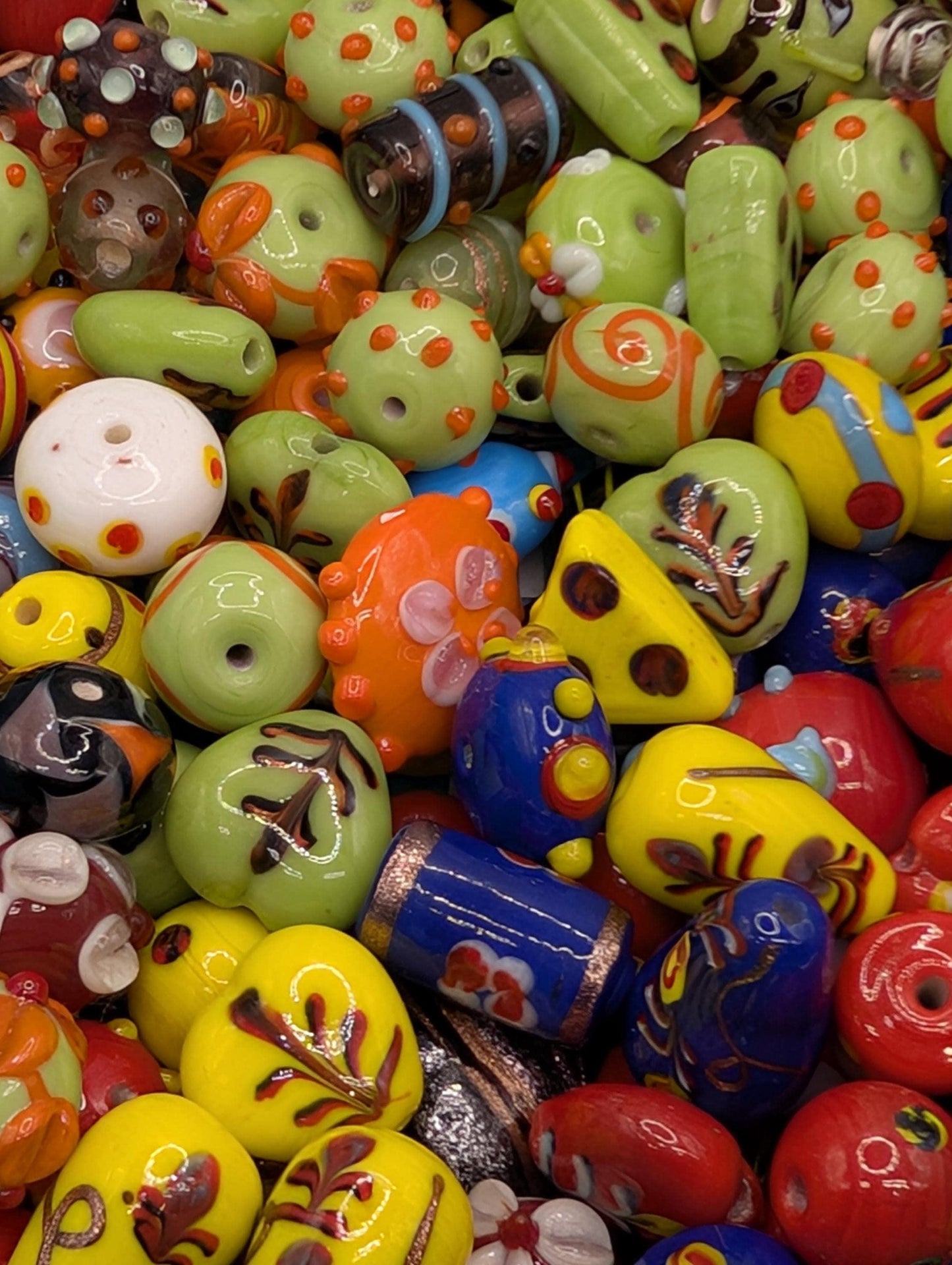 Bulk Lampwork Glass Bead Mix: Handcrafted Artisan Jewelry Making (10 beads)