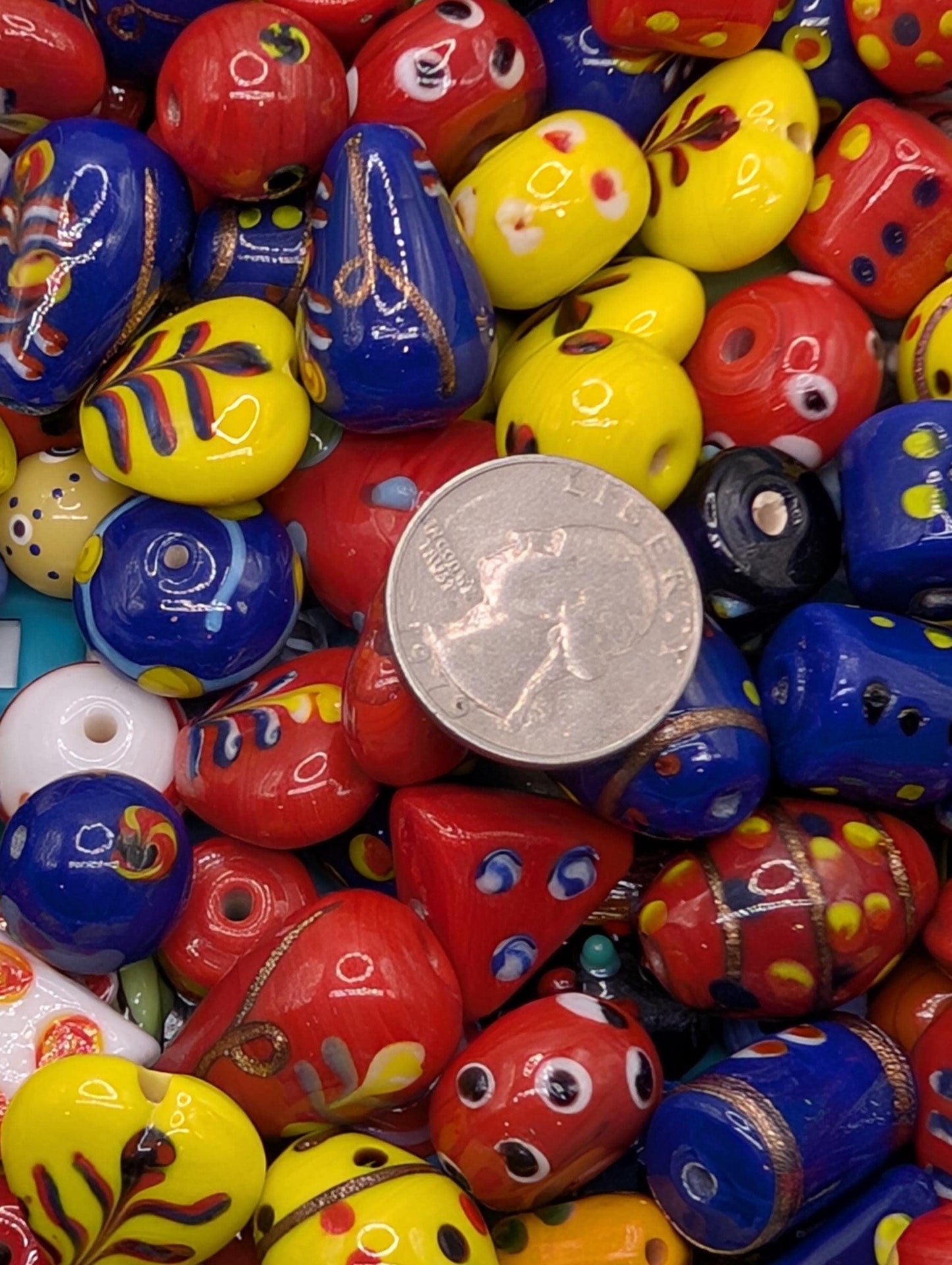 Bulk Lampwork Glass Bead Mix: Handcrafted Artisan Jewelry Making (10 beads)