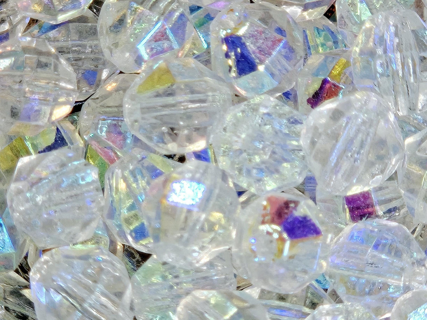 Rainbow AB Crystal Beads: 5mm Czech Fire Polished Preciosa Glass (50 pcs)