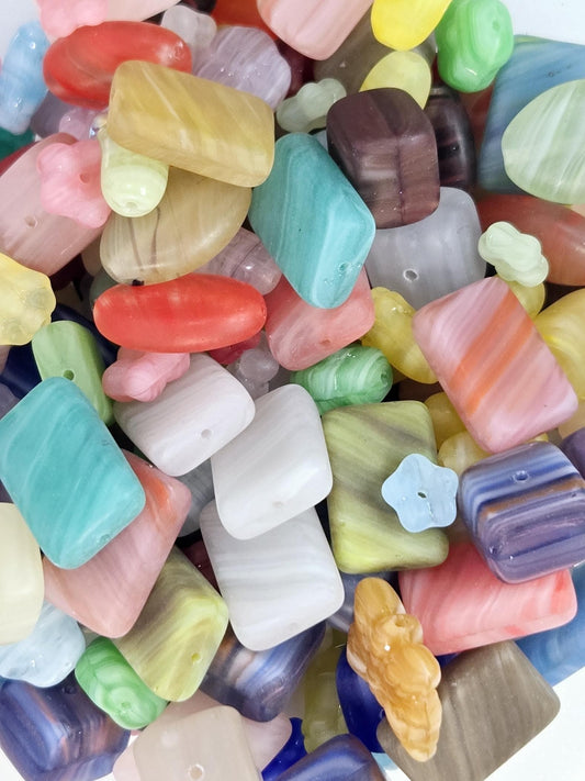 Matte Czech Pressed Glass Bead Soup Mix 4oz pkg