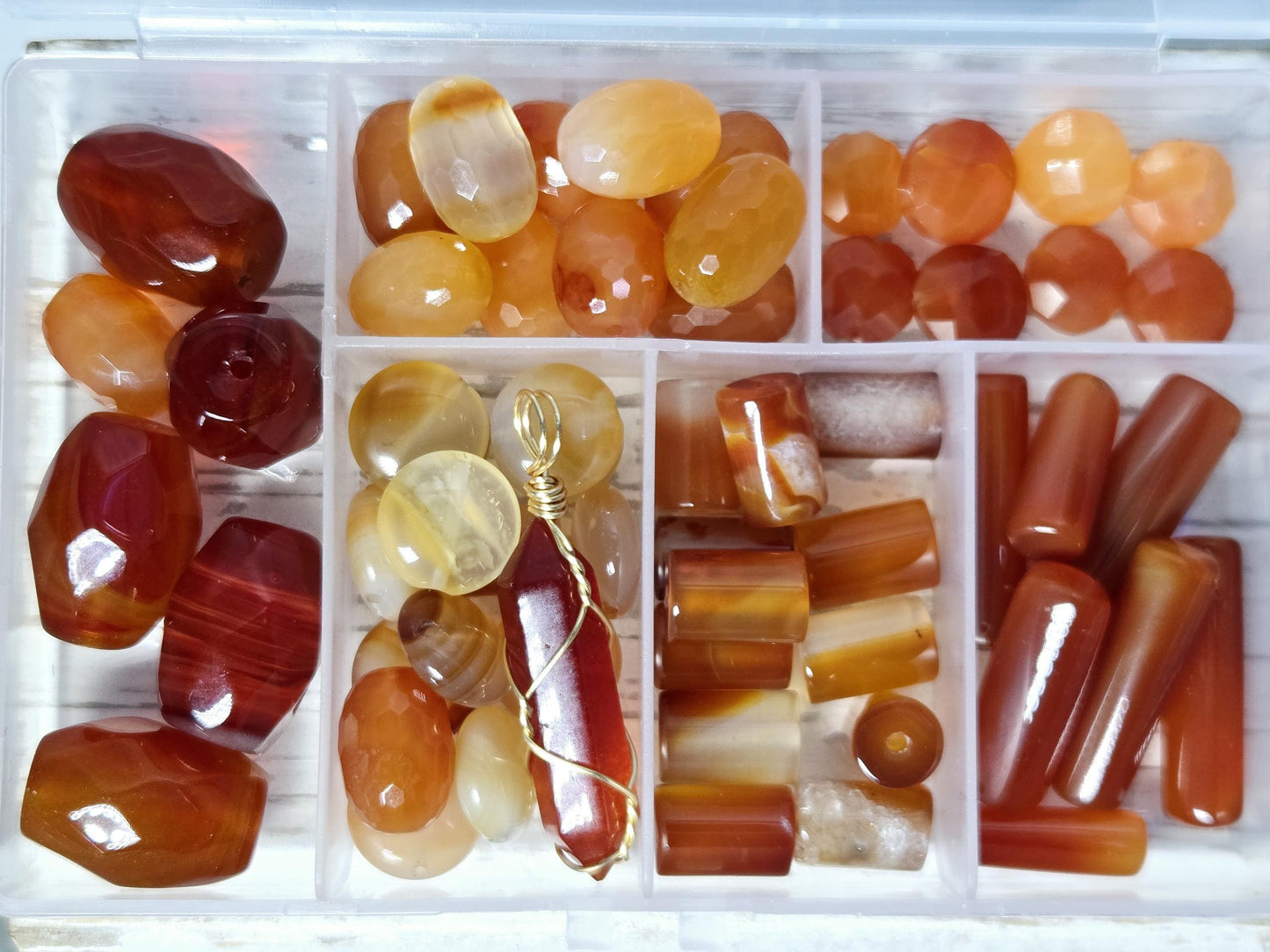Carnelian Gemstone Bead Set for Jewelry Making Colors