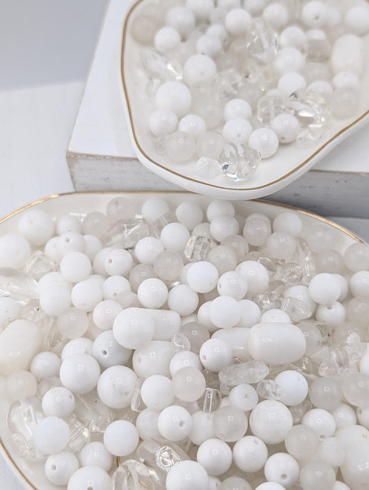 Quartz Gemstone Bead Mix: Semi-Precious Jewelry Craft Supply (2oz pkg)