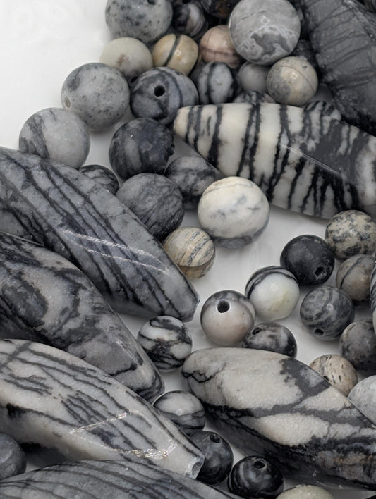 Spider Jasper Gemstone Beads: 2 oz Bulk Lot, Jewelry Craft Supplies