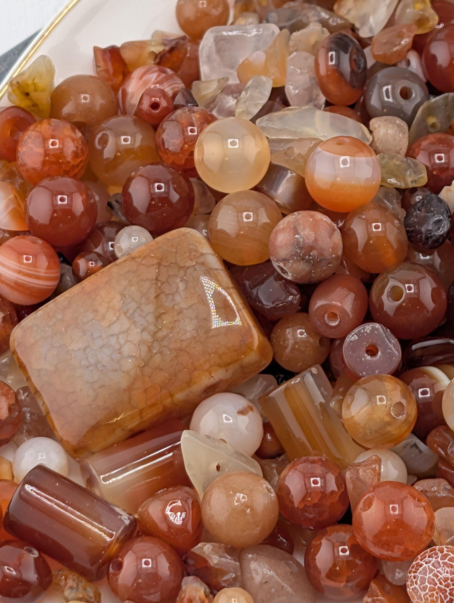 Carnelian Agate Natural Gemstone Bead Soup Mix: Jewelry Craft Supply, 2 oz