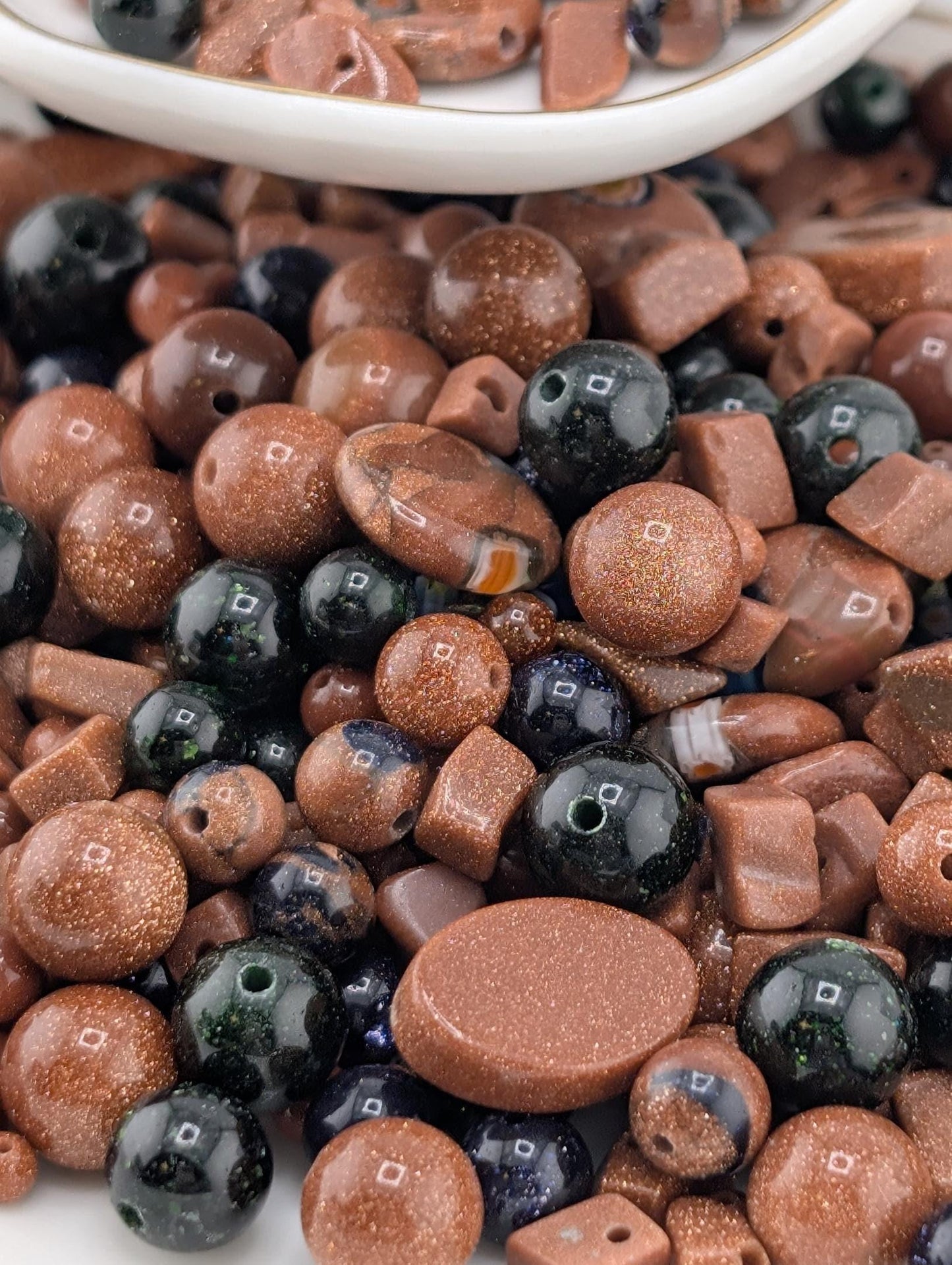 Sandstone Natural Gemstone Bead Soup Mix: Unique Jewelry Crafting Lot