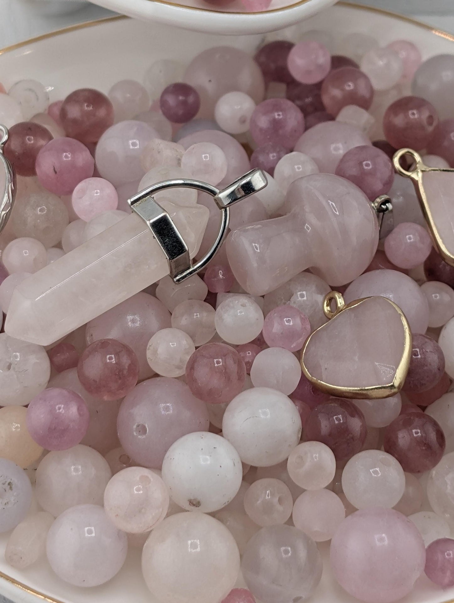 Rose Quartz Gemstone Mix: Natural Stone Beads for Jewelry Making (2oz pkg)