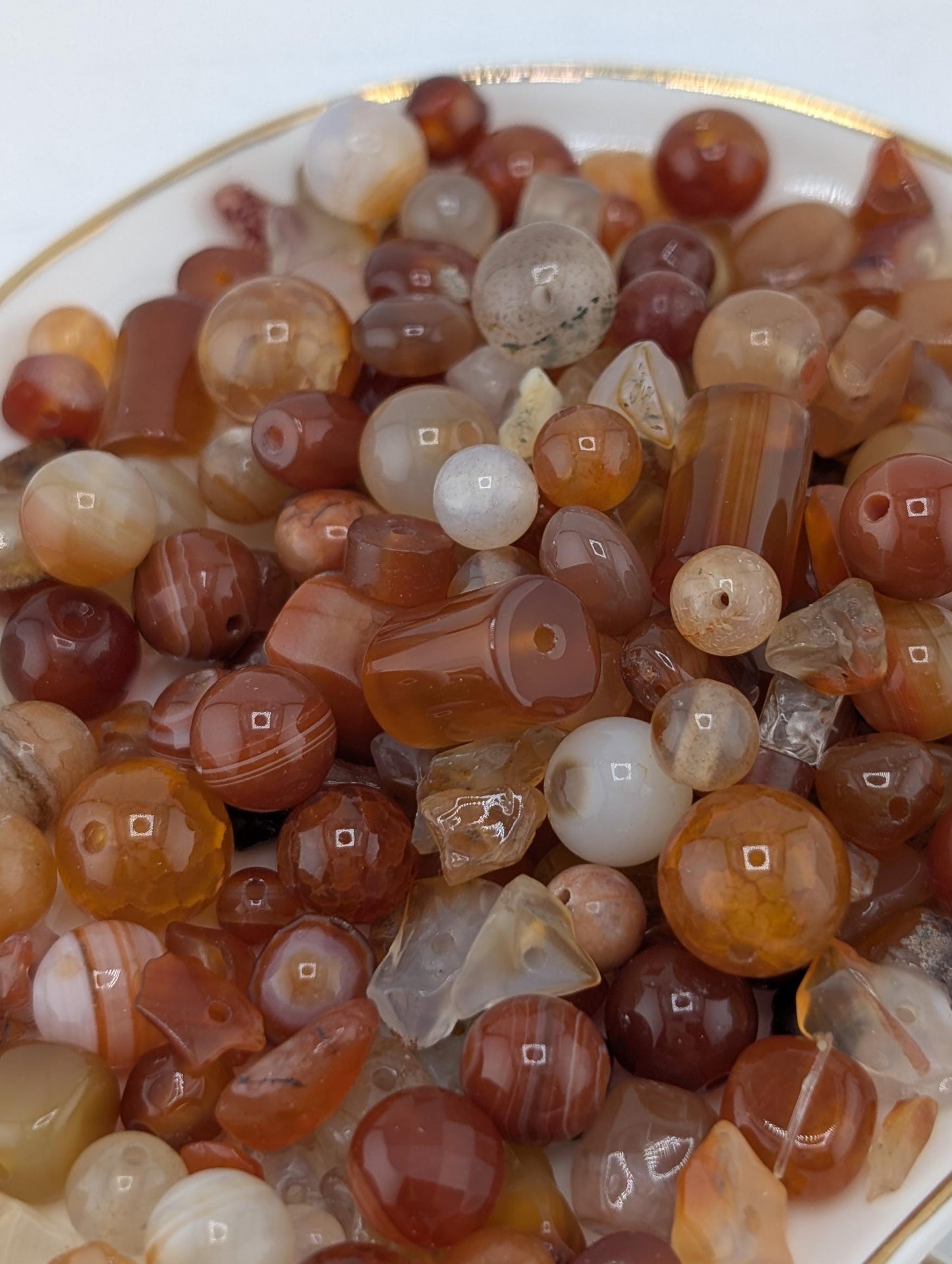 Carnelian Agate Natural Gemstone Bead Soup Mix: Jewelry Craft Supply, 2 oz