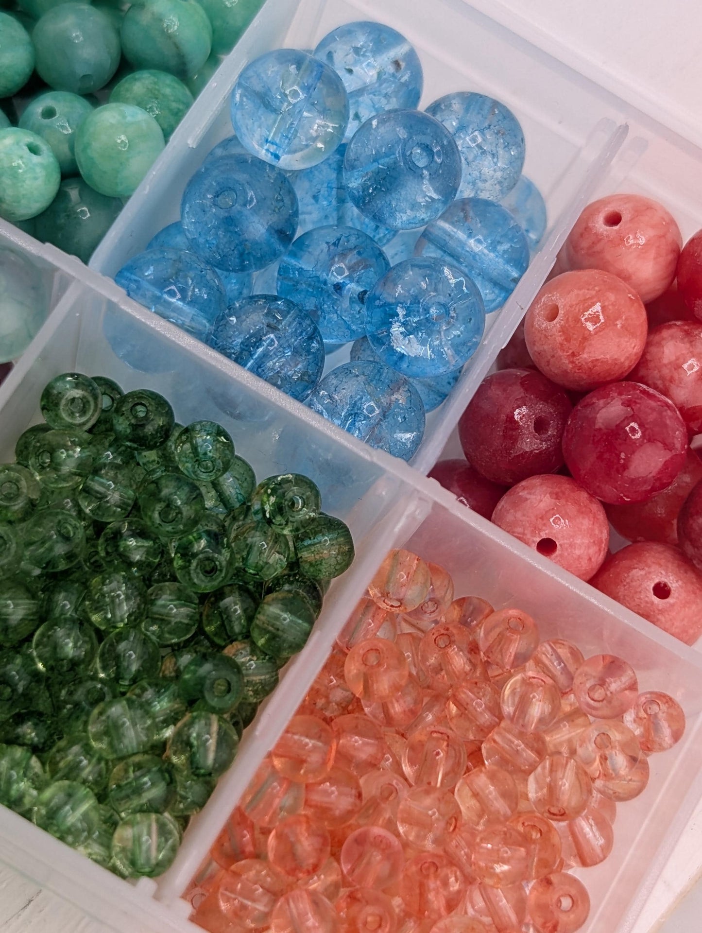 Green & Orange Quartzite Gemstone Bead Set