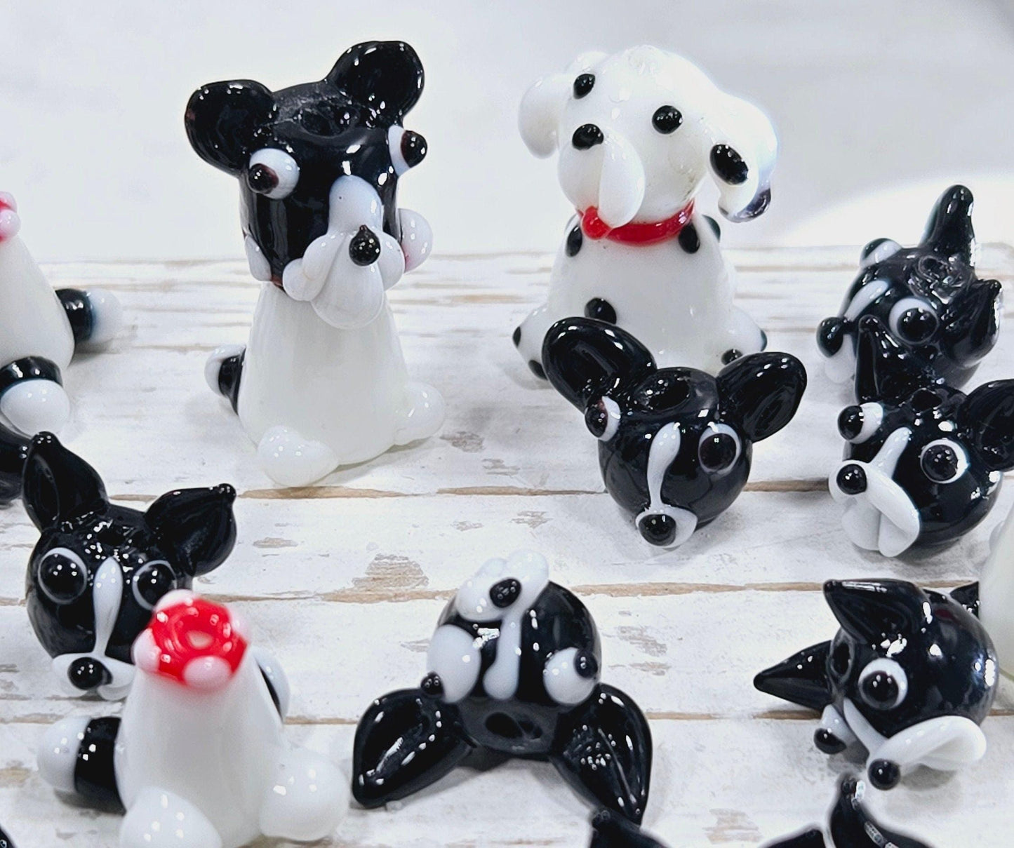 Silly Doggy Ceramic Focal Beads: Whimsical Jewelry Making (4 pcs)