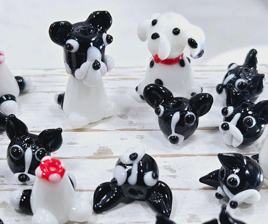 Silly Doggy Ceramic Focal Beads: Whimsical Jewelry Making (4 pcs)