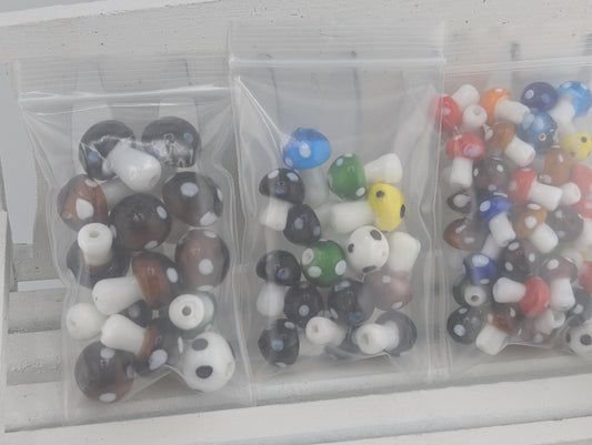 133g Glass Mushroom Focal Beads: Jewelry Making, Crafting