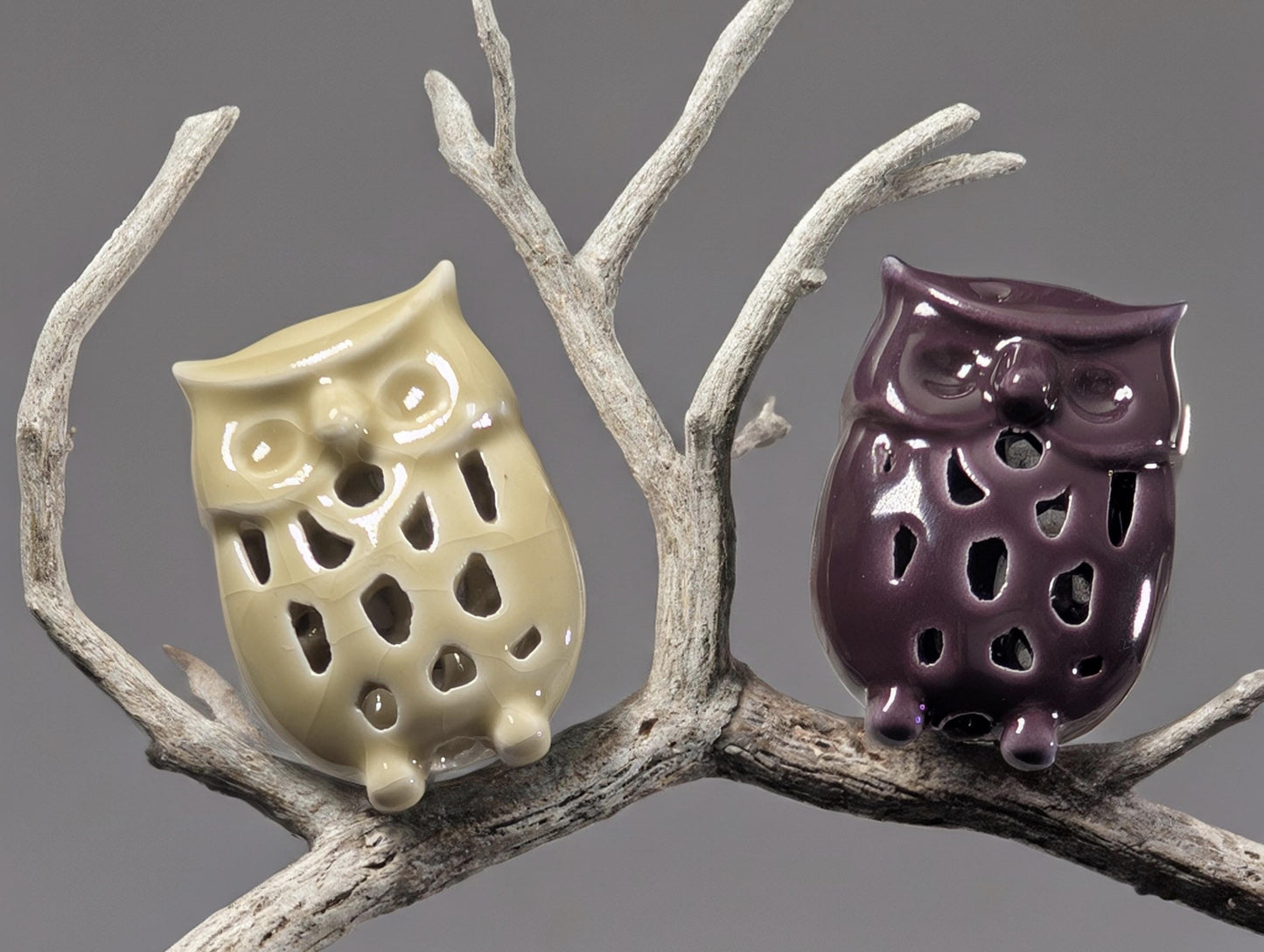 Ceramic Owl Focal Beads: Jewelry Making Charms (Set of 2)