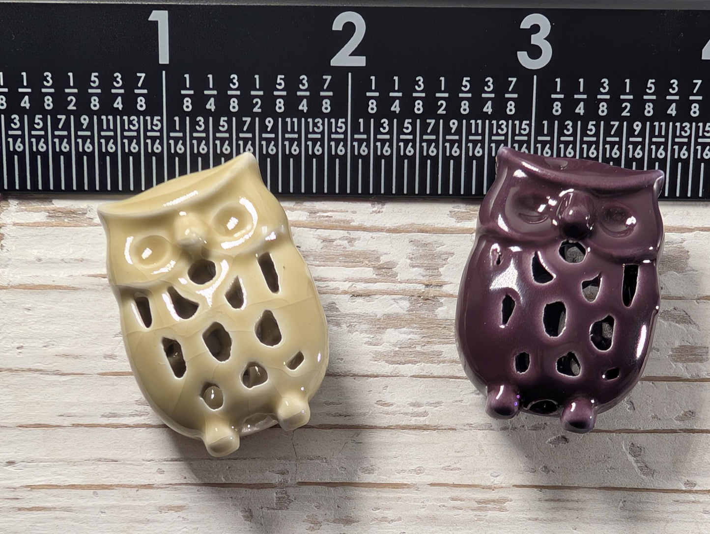 Ceramic Owl Focal Beads: Jewelry Making Charms (Set of 2)