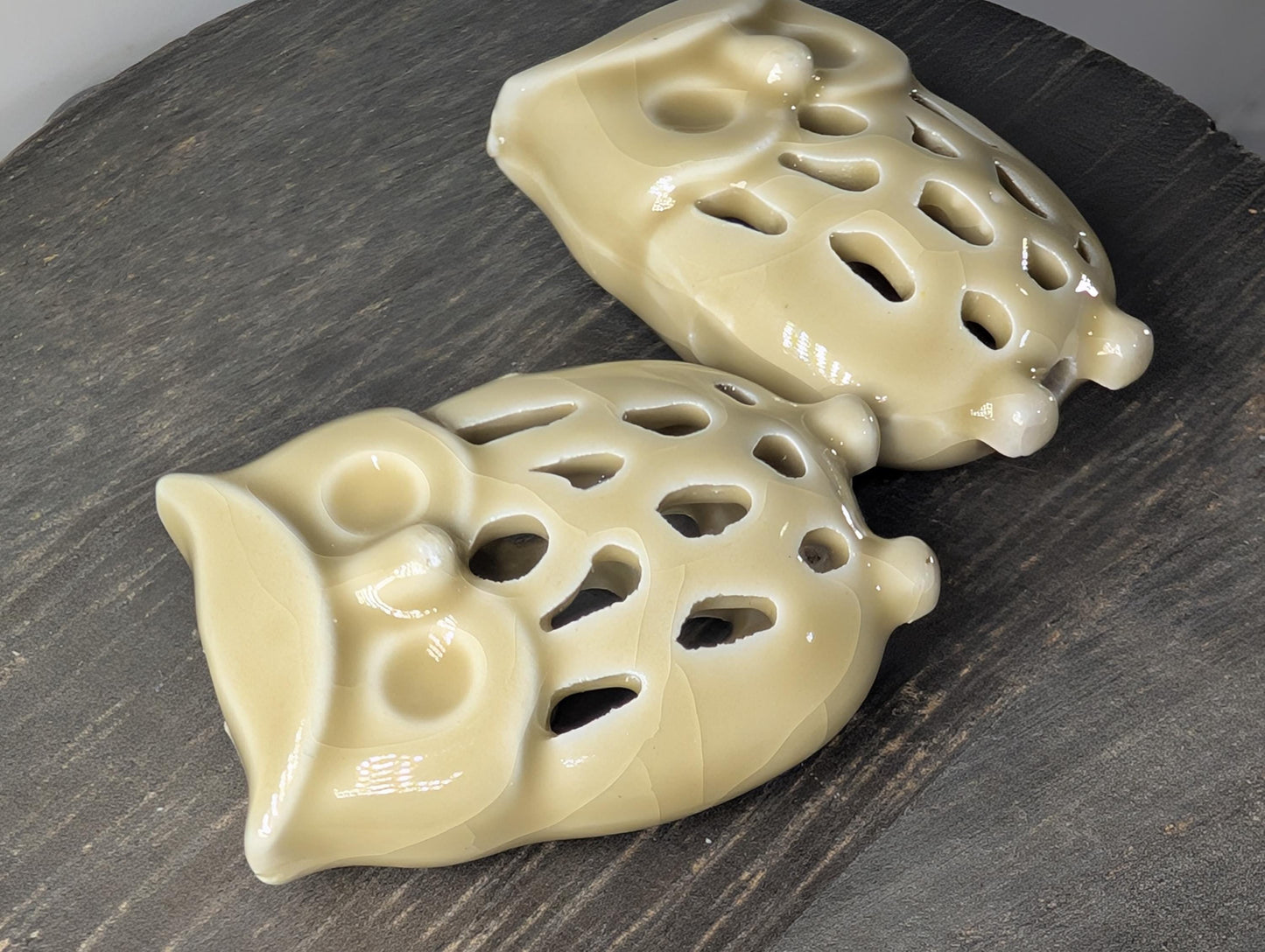 Ceramic Owl Focal Beads: Jewelry Making Charms (Set of 2)