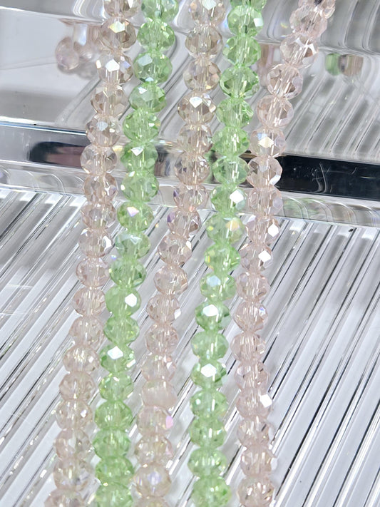 3 Faceted Rondelle Glass Bead strands: 8mm DIY Jewelry Making Supplies