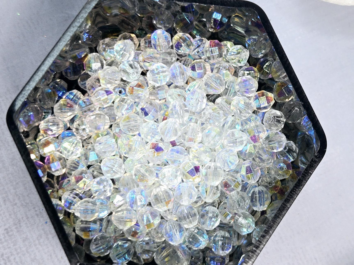 Rainbow AB Crystal Beads: 5mm Czech Fire Polished Preciosa Glass (50 pcs)