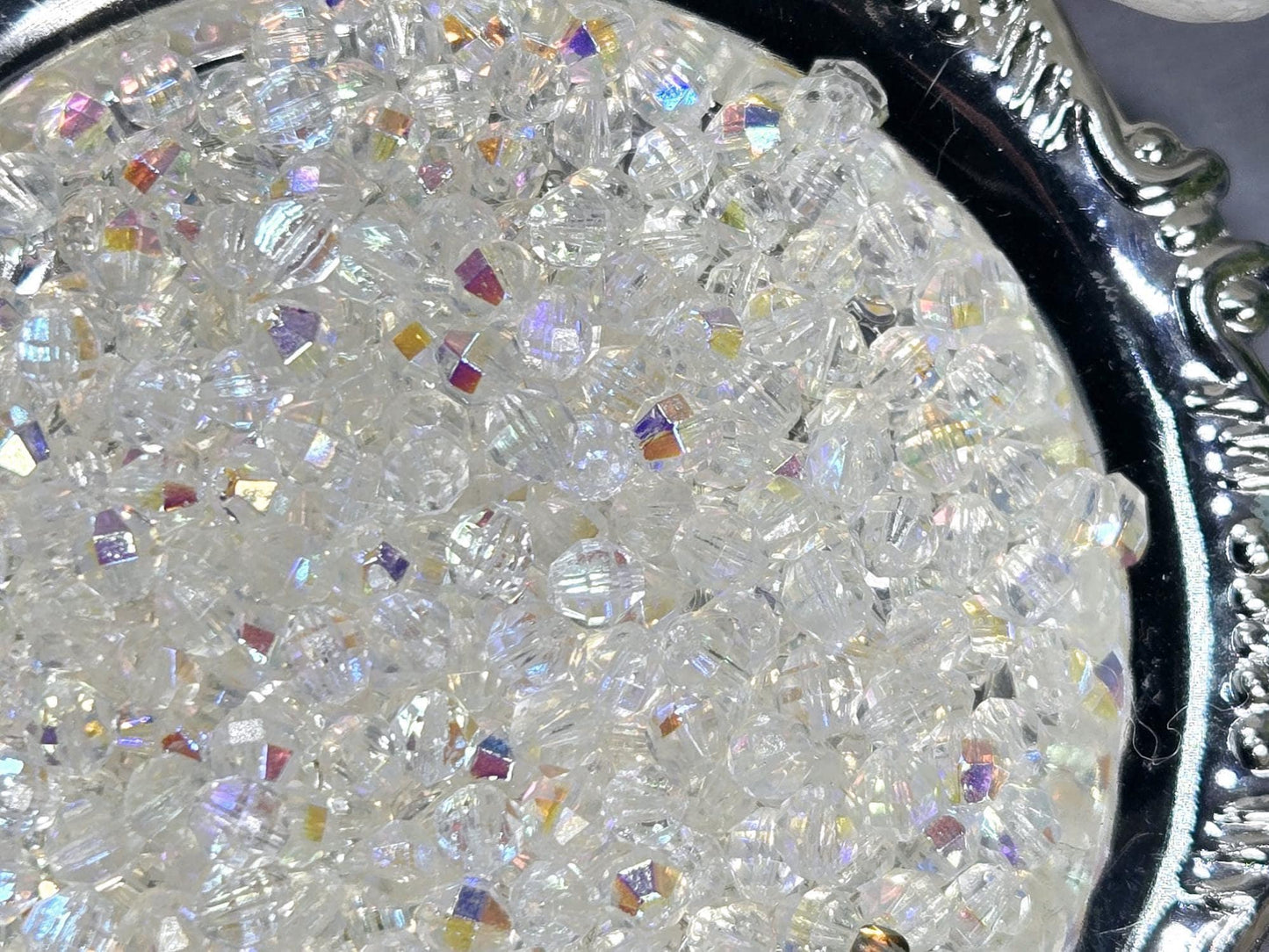 Rainbow AB Crystal Beads: 5mm Czech Fire Polished Preciosa Glass (50 pcs)