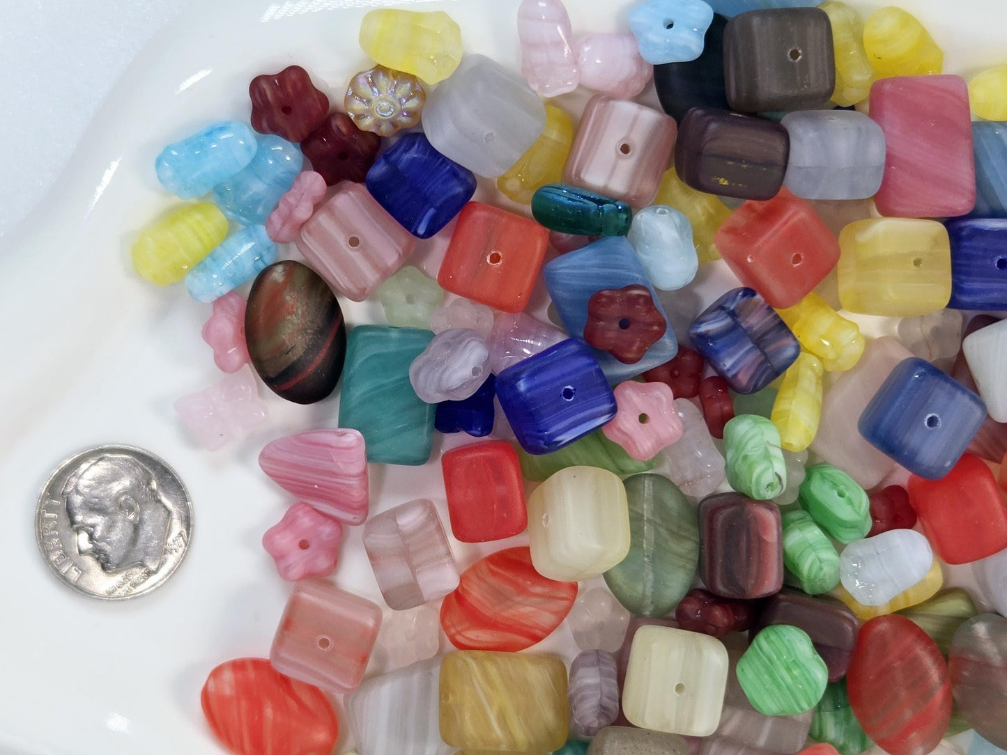 Matte Czech Pressed Glass Bead Soup Mix 4oz pkg