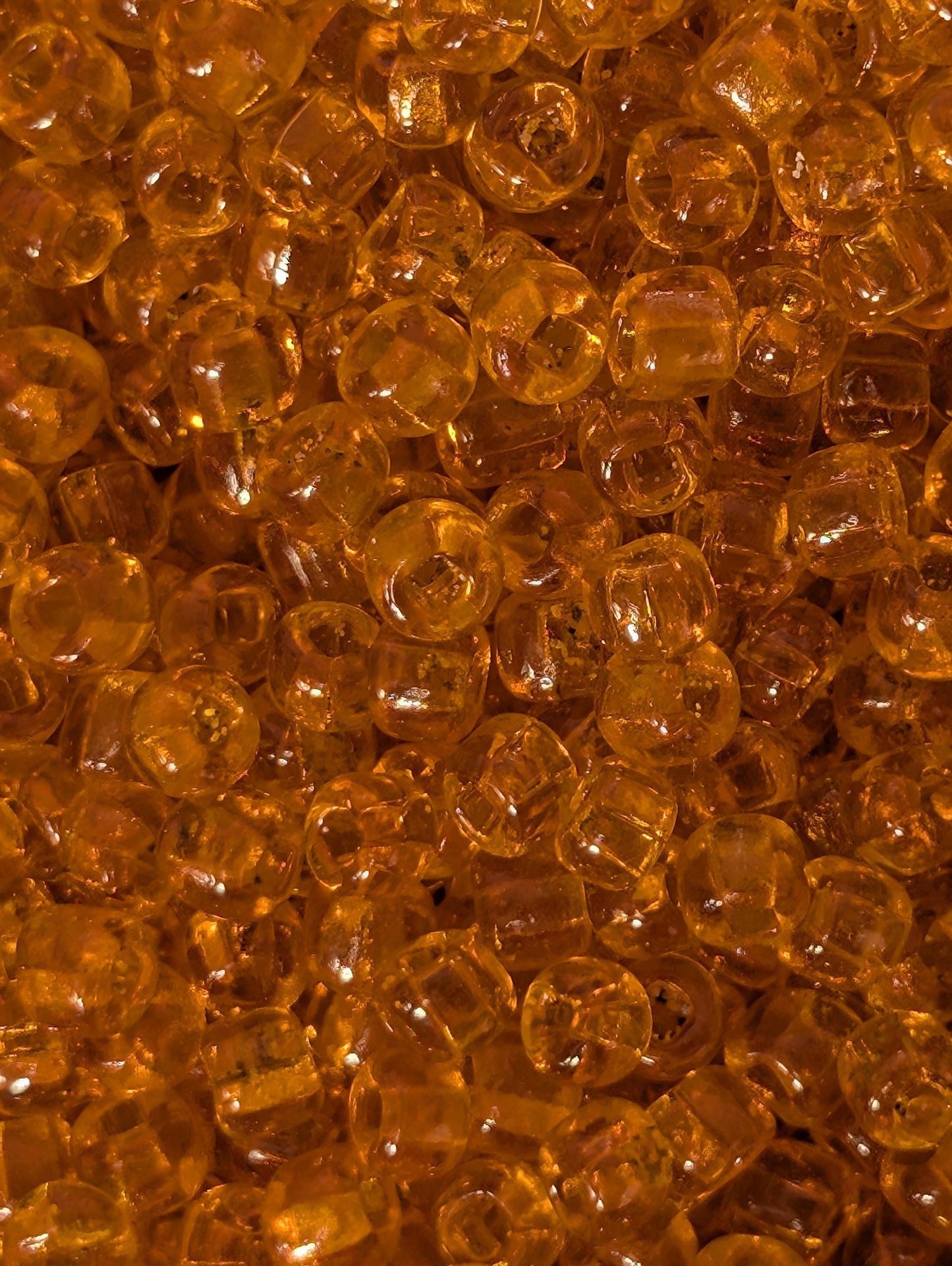 Vintage Venetian Transparent Orange Beads: 6/0 Square Hole 15g pkg