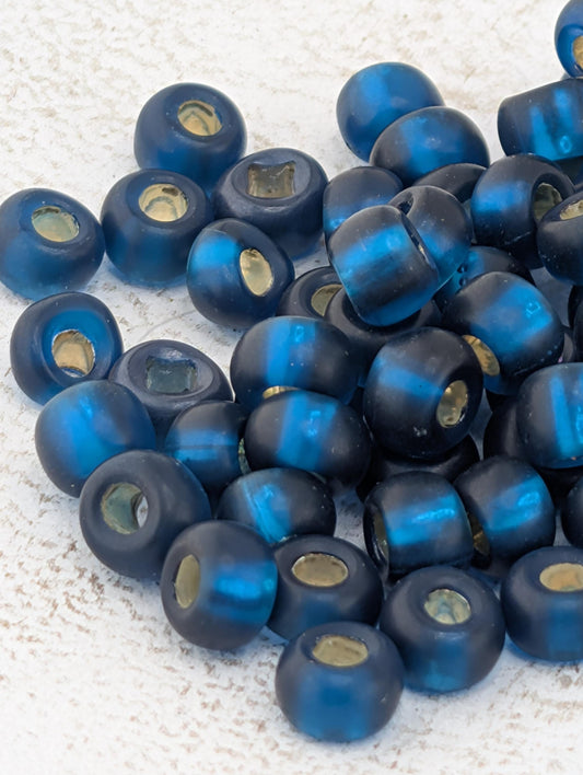 6/0 Semi-matte Teal Silver Lined 15g pkg